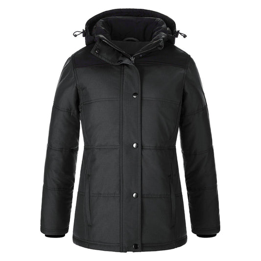 Nunavut Ladies Puffy Coat w/ Detachable Hood – Customizable & Insulated Outerwear - 3Thirty3 Custom Printing Company