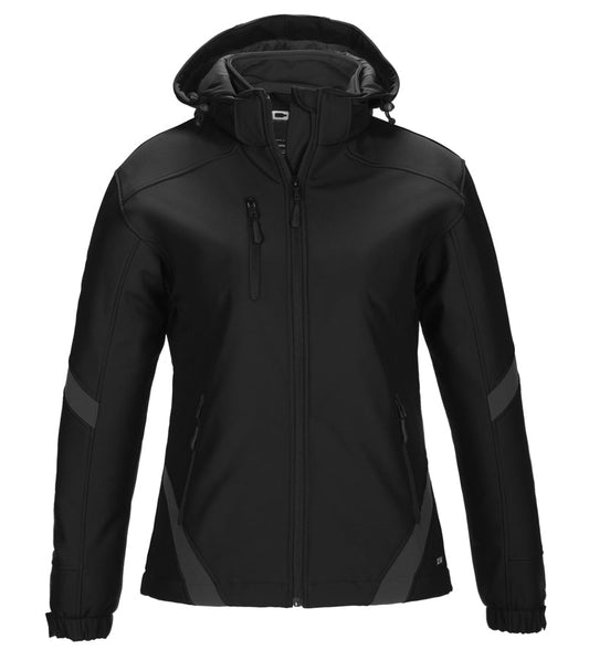 Typhoon Ladies Insulated Softshell Jacket w/ Detachable Hood – Customizable & Weather - Resistant - 3Thirty3 Custom Printing Company